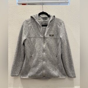 L.L.Bean Sweater Fleece Full-Zip Hooded Jacket in heather gray